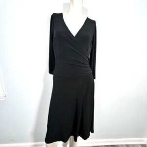 City Triangles Dress‎ Womens M Career Old Money Y2K Whimsigoth Witchy Wrap Goth